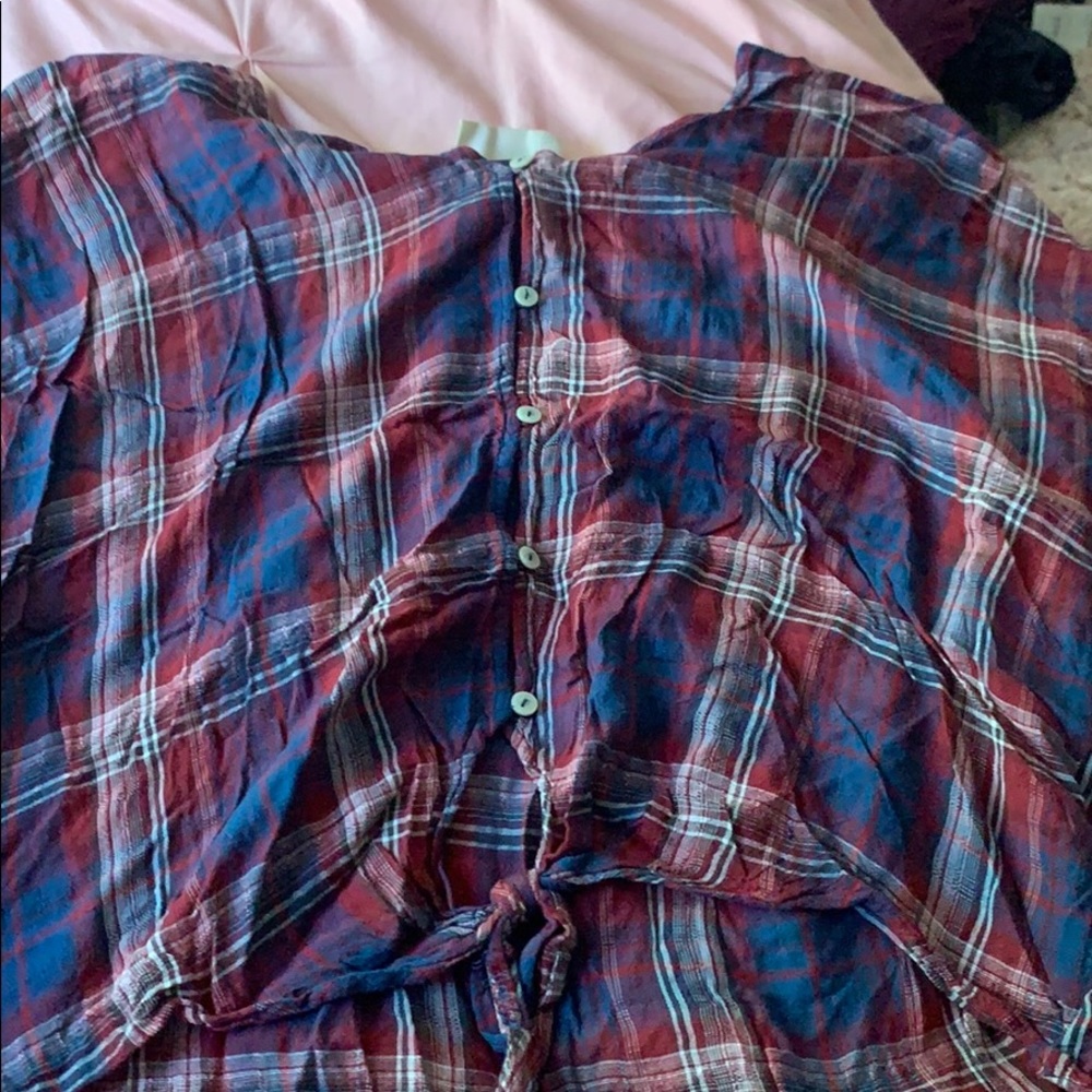 button down plaid tee